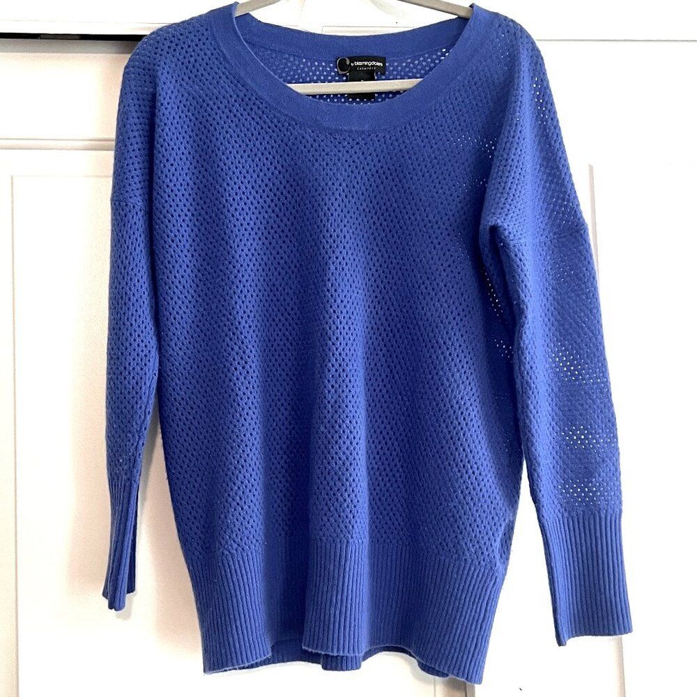 C by Bloomingdale’s 2ply Cashmere pull-on Sweater Open Weave knit oversize